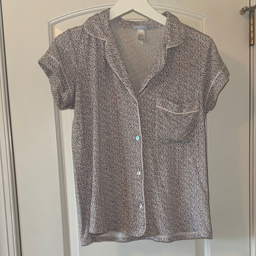 Eberjey Blue and White Button Down Set